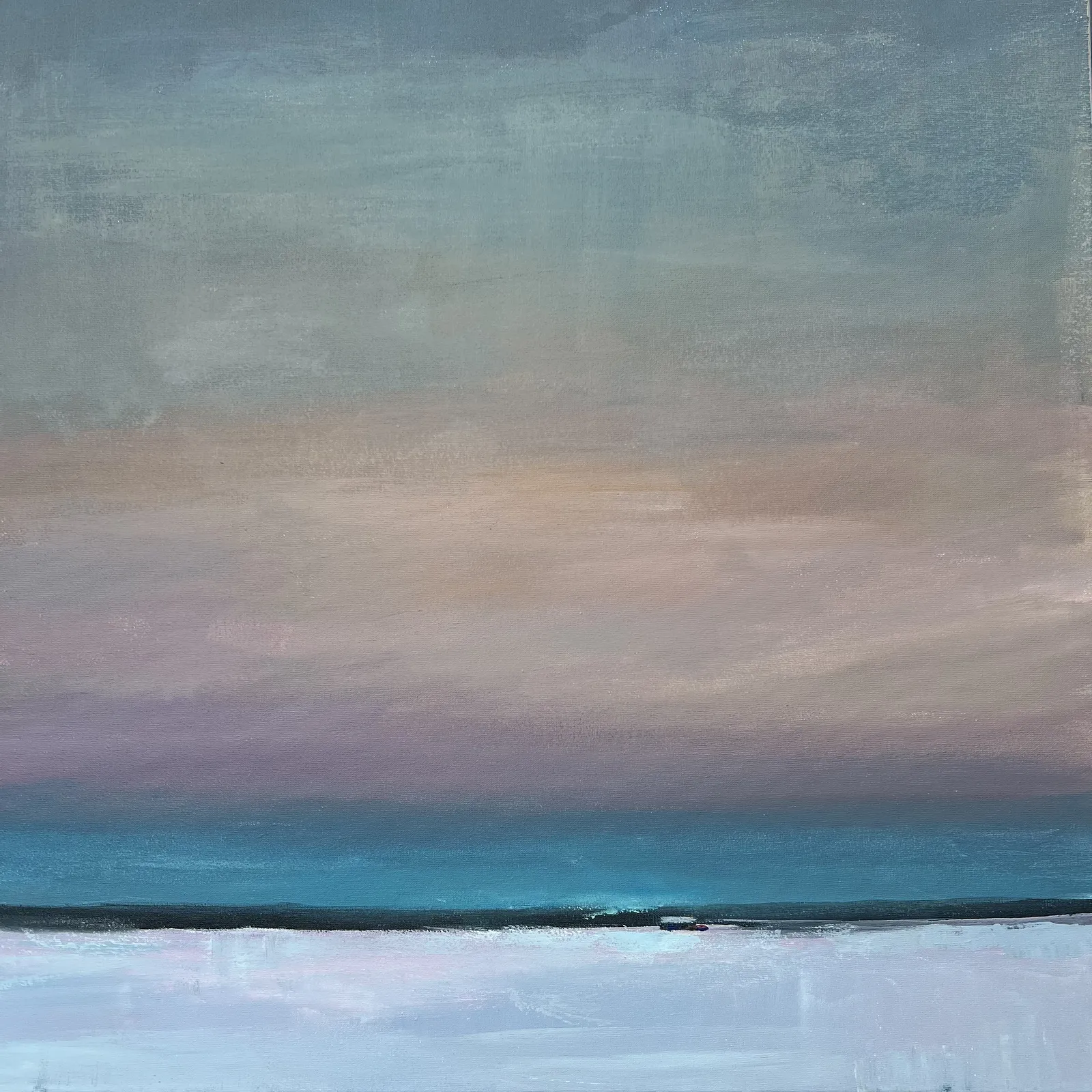 Obraz Północ autorstwa Elena Goyeva, rozmiar: 50x50cm, wykonany z Akryl, Płótno, medium Malarstwo, część serii Pejzaż
