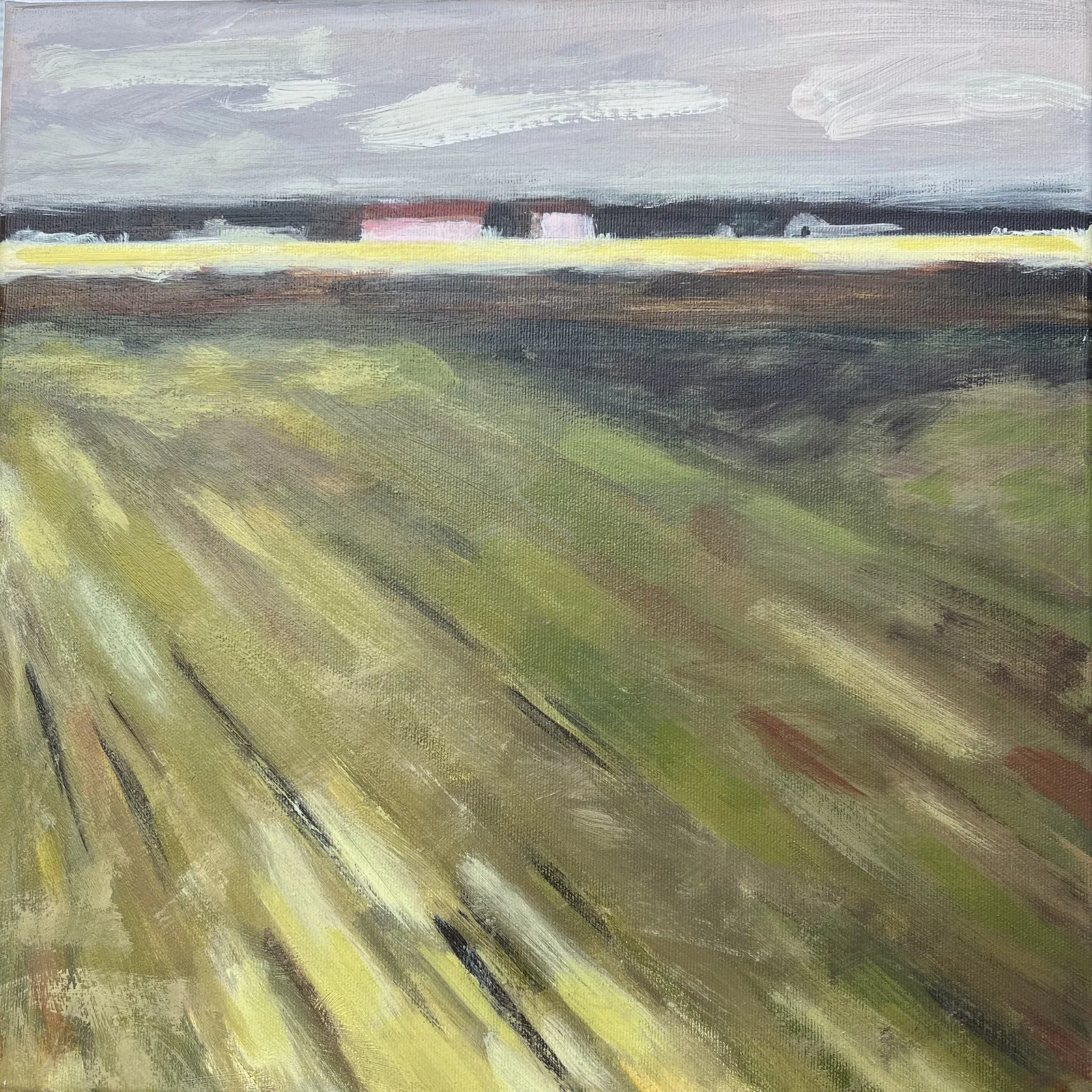 Зображення "Зоране поле" від Elena Goyeva, розмір: 40x40 см, матеріали: Акрил, Полотно, серія: Пейзаж